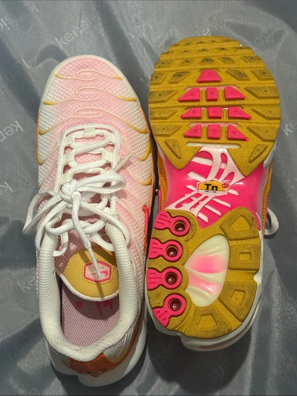 Nike Women’s Pink and Yellow Mesh Athletic Sneakers